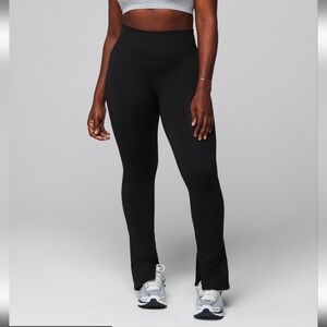 Fabletics Define Powerhold Split Hem Leggings - Olive And Black